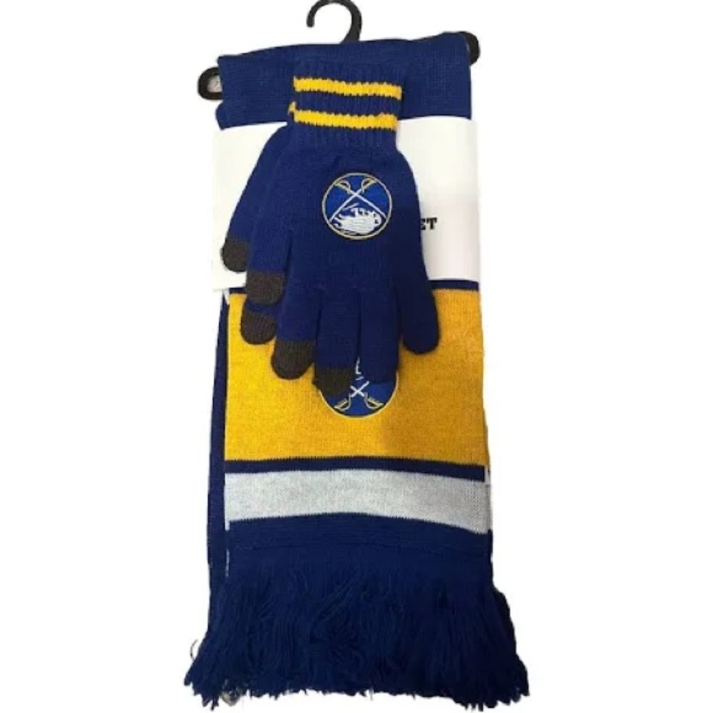 NHL “Buffalo Sabres” 2 Piece Scarf & Glove Set Official Team Apparel